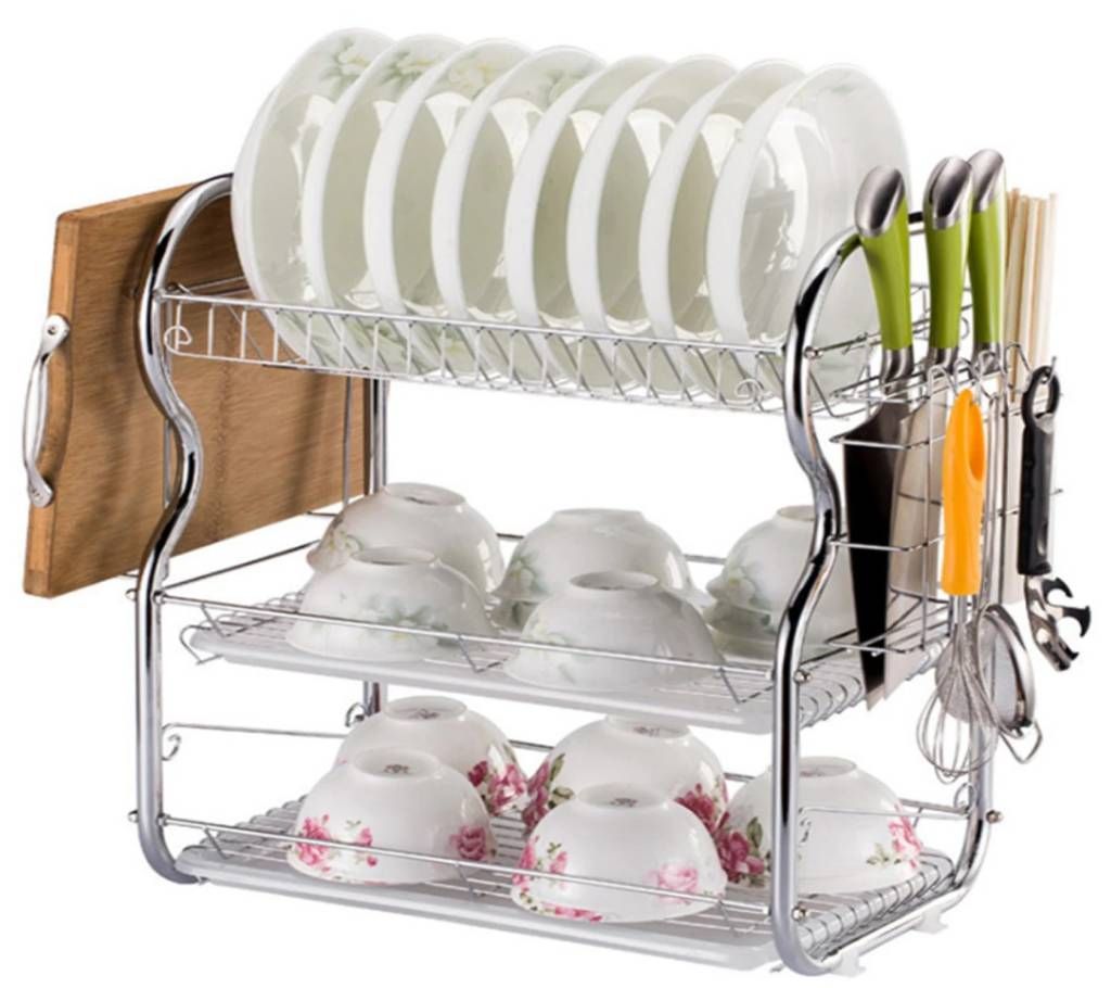 3 Layer Kitchen Storage Racks Holder Dish Rack Drain Rack