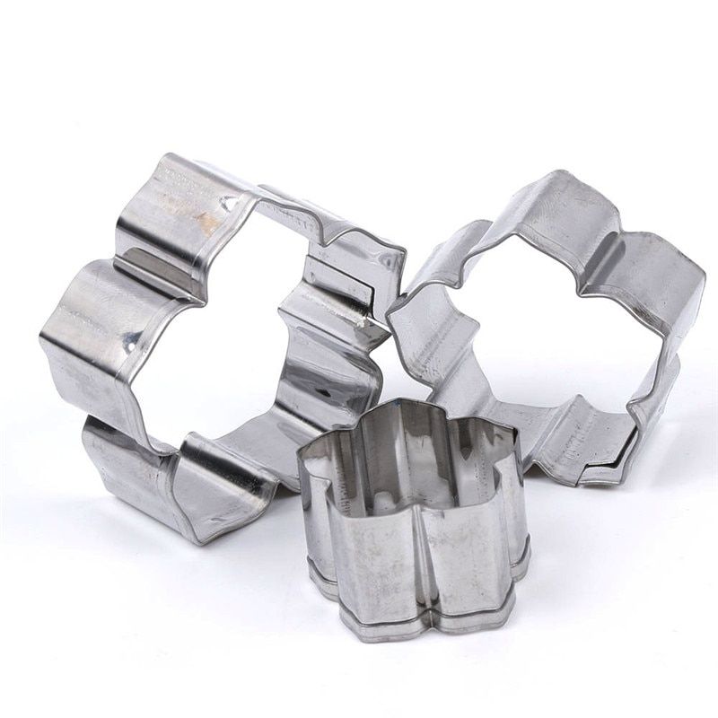 3Pcs/Set Flower Shape Cookies Cutter Mold Cake Decorating Tools Pastry Chocolate Bread Cutter Fondant Baking Accessories