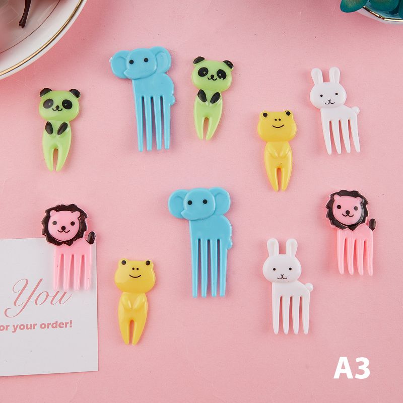 Fruit Fork Mini Cartoon Children Snack Cake Dessert Fruit Pick Toothpick Decor