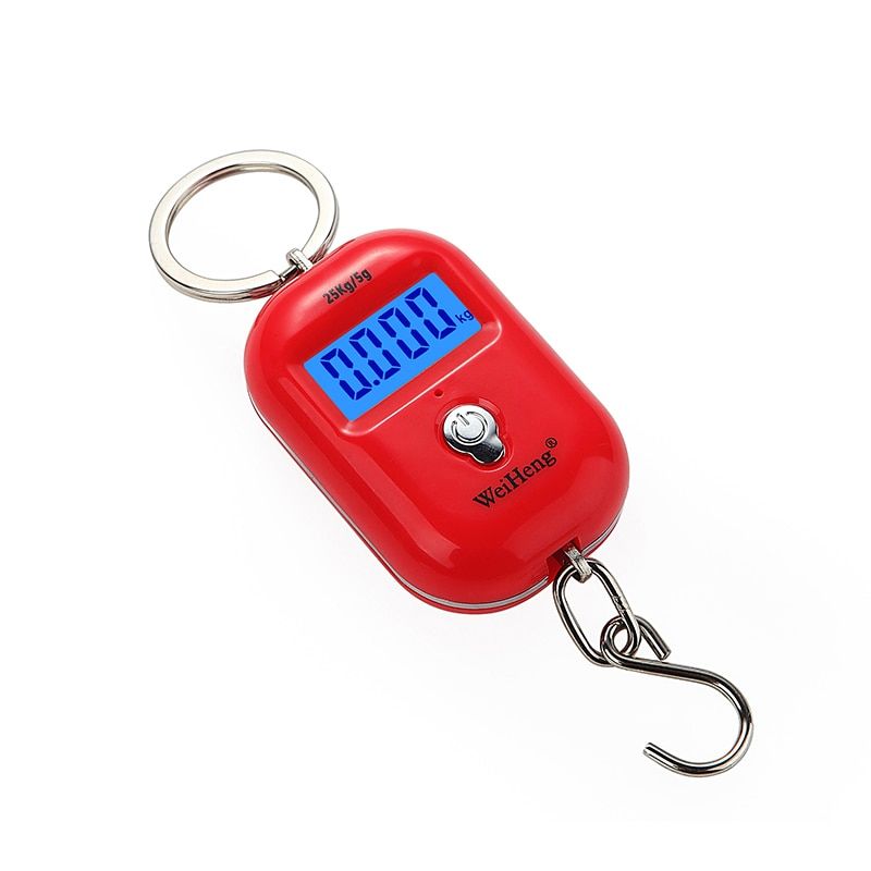 Portable Digital Mini Luggage Scale LCD Backlight Display Keychain Hanging Hook Scales Electronic Weighting 25Kg/55Lb