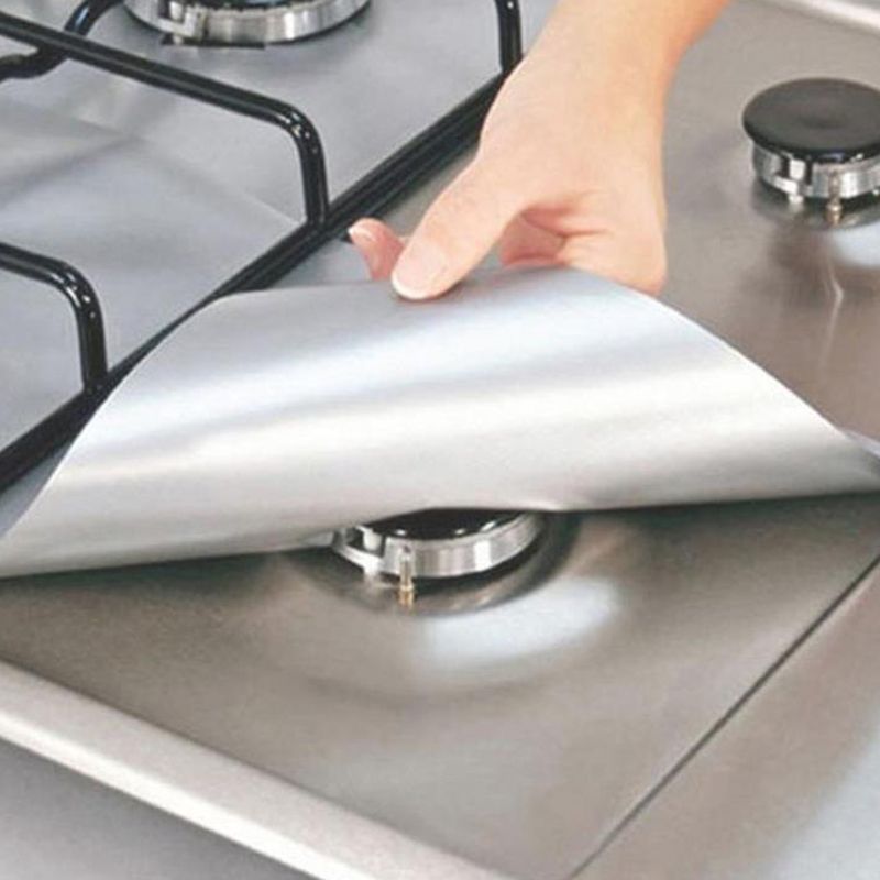 4 Pack Stovetop Burner Covers Reusable Thick Gas Range Protectors Non-stick Liner Heat Resistant stovetop protector Potholders Mitts Simple Fidelity design