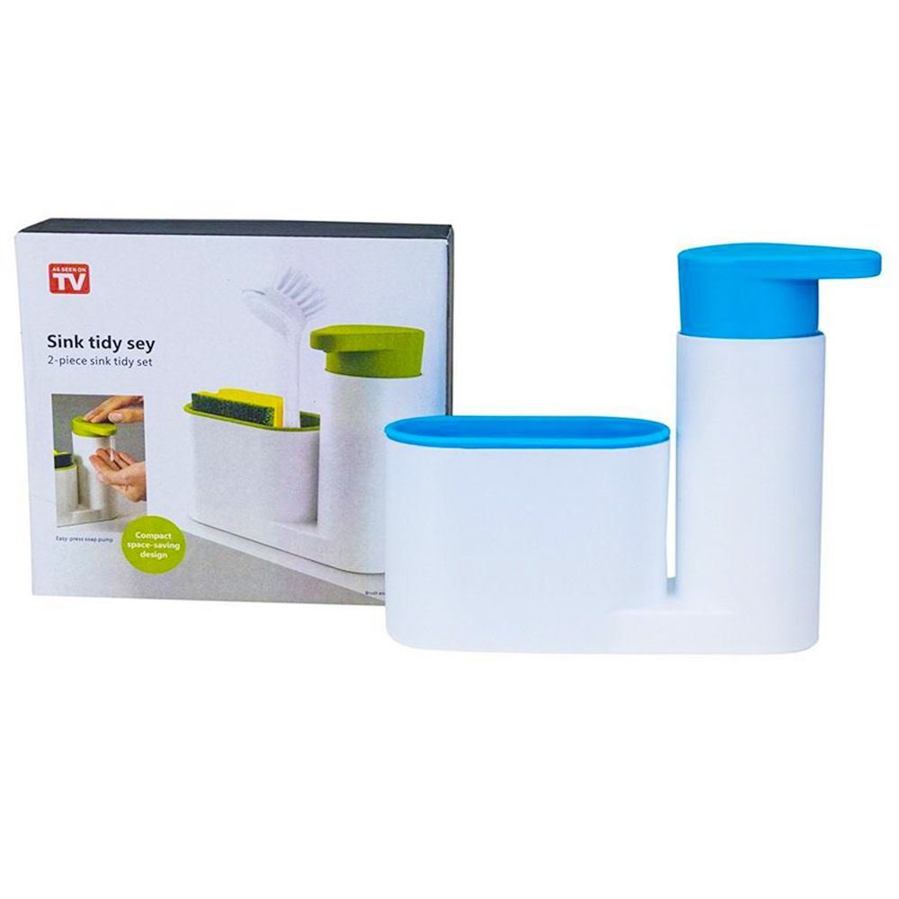 Plastic Kitchen liquid hand soap dispenser sink tidy say