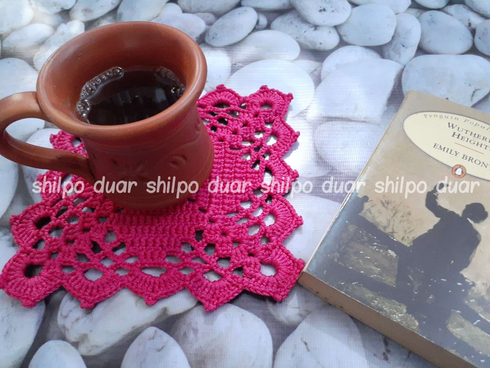 Crochet Mug Coaster-6*6 inch-কুশিকাটা মগ কোস্টার-৬*৬ ইঞ্চি