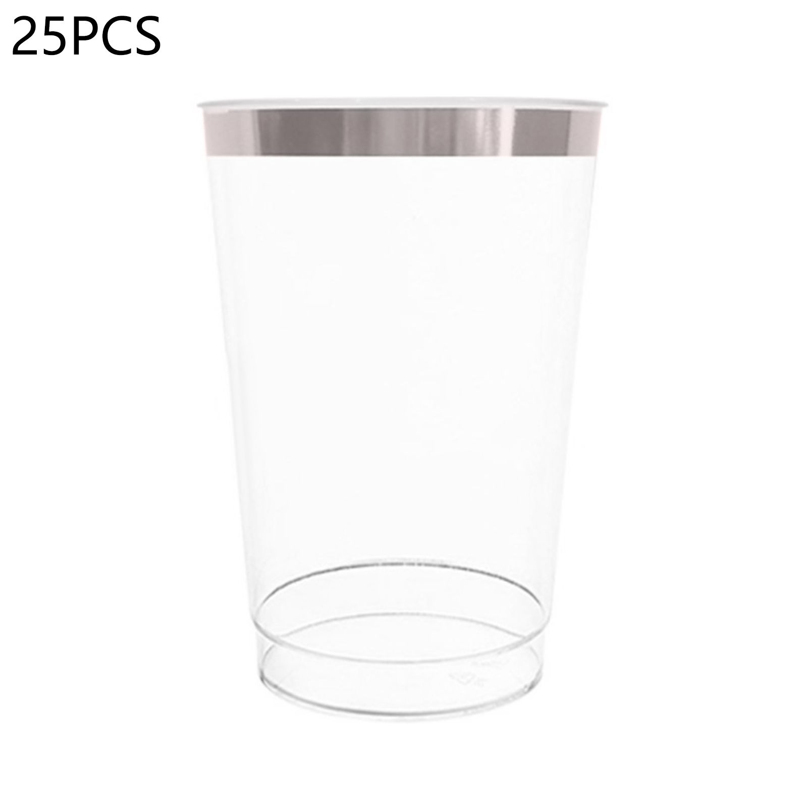 25Pcs Juice Cup Transparent Large Capacity Plastic Rimmed Disposable Water Glass Party Accessories