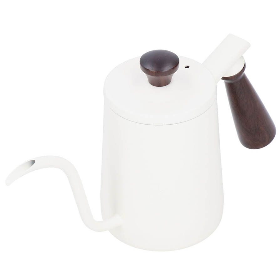 Coffee Pot Portable Stainless Steel with Wooden Handle Long Gooseneck Spout Cafe Kettle