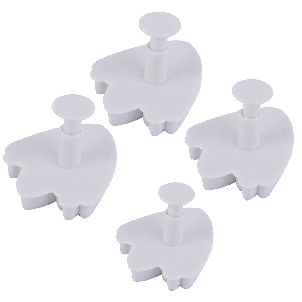 MA 4Pcs Tulips Cake Decor Cookie Mold Plunger Cutter Christmas Party DIY-Gold