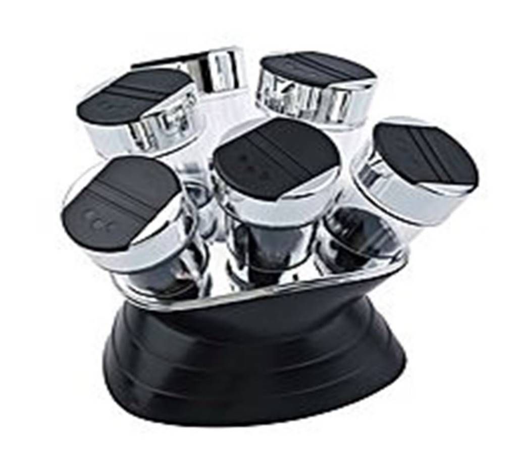 Feriowala 6pcs Jars and 1pc Rack Kitchen Spice Set