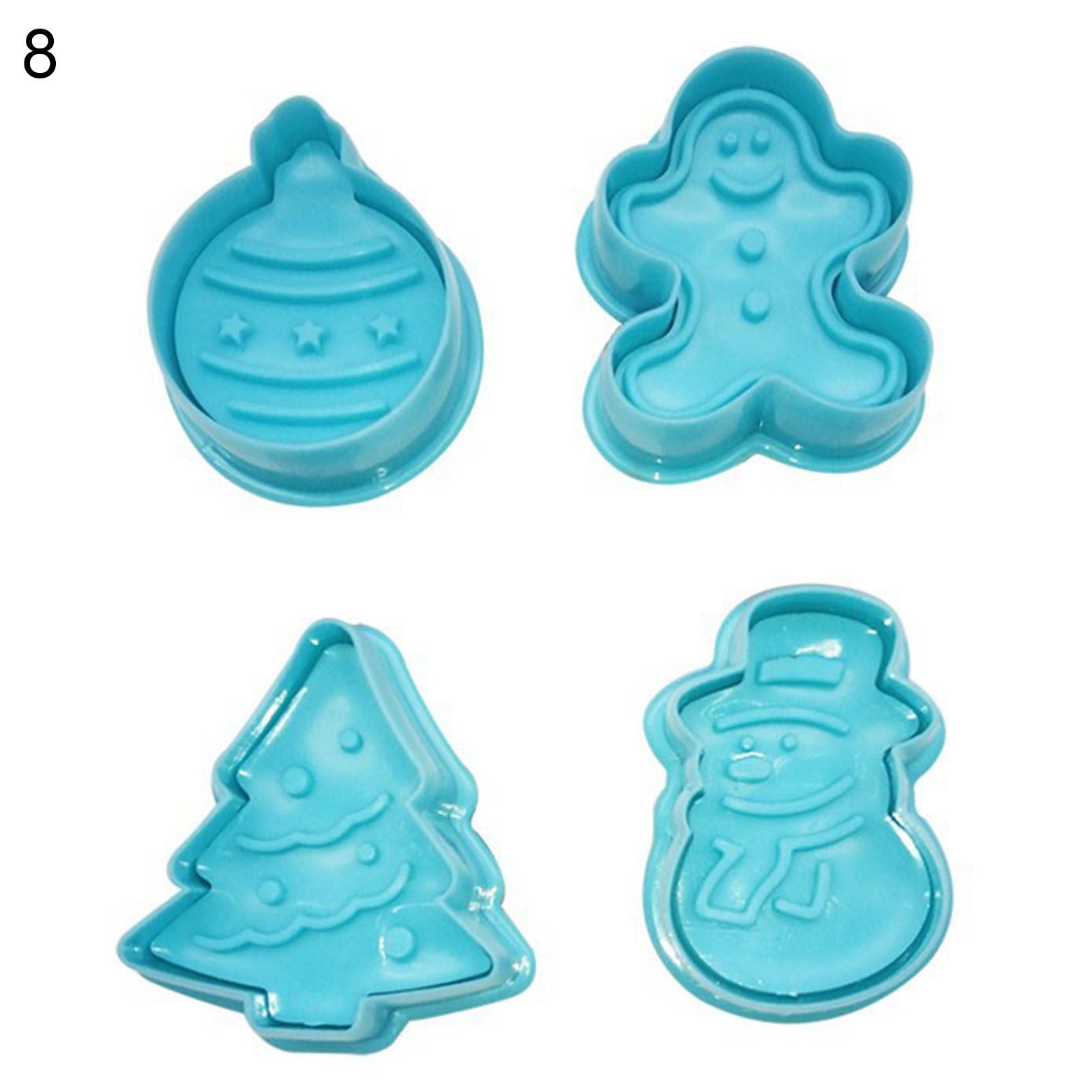 4Pcs/Set Biscuit Mold Eco-friendly Cartoon Shape Plastic Baking Cake Decoration Mold for Kitchen