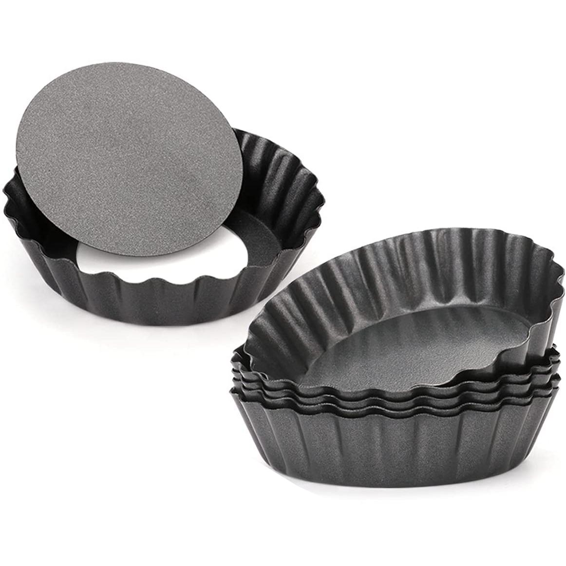 12 Pcs Egg Tart Molds, 3inch Mini Tart Pans Removable Bottom, Cupcake Cake Muffin Mold Tin Pan Baking Tool