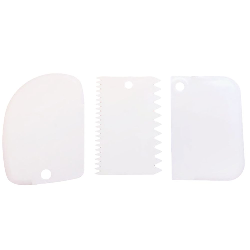 3Pcs Dough Cutter Cake Bread Slicer Fondant Spatula Scraper Baking Tools