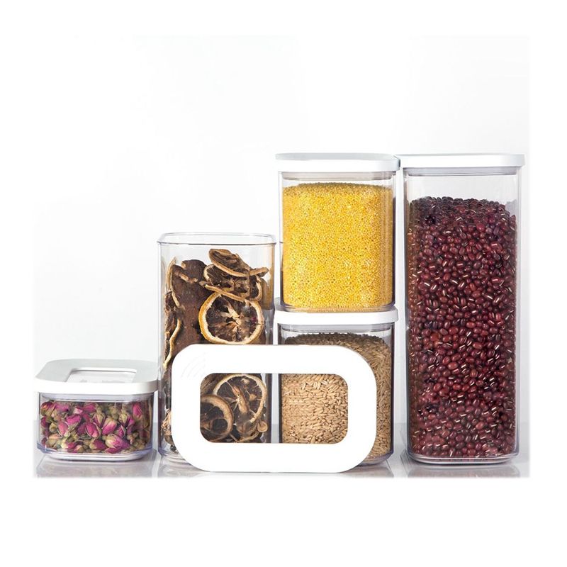 Set of 5 Food Containers Airtight Food Storage Box Kitchen Fridge Organizer Pantry Cabinet Spice Jar Noodle Dry Goods