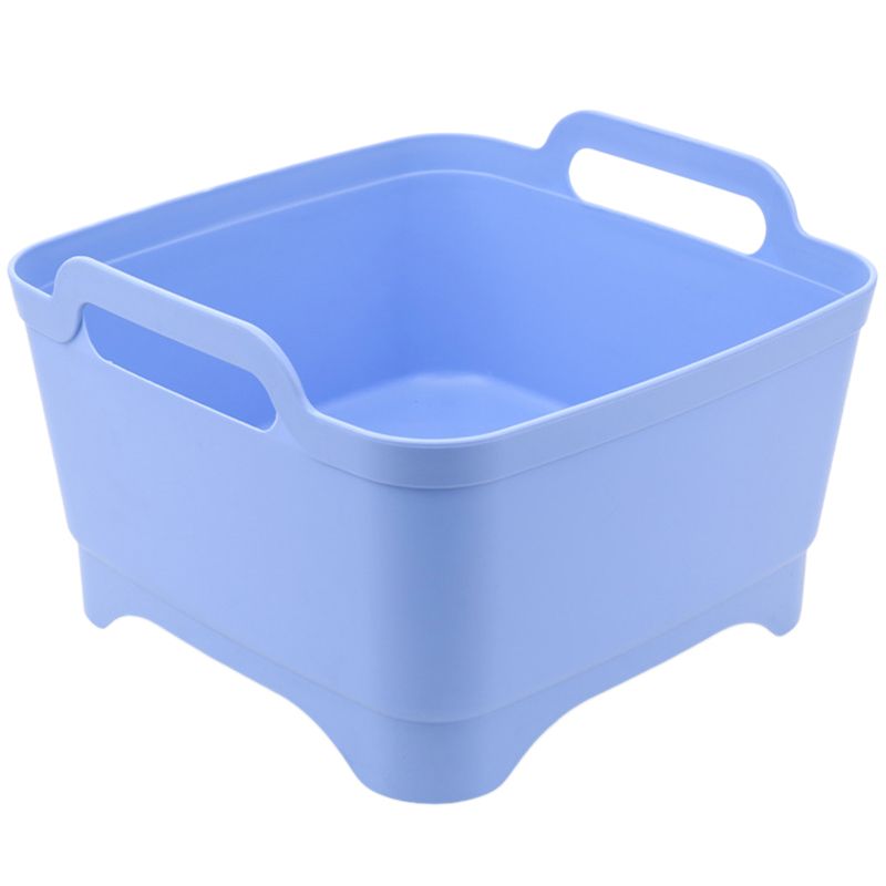 Plastic Portable Washing Basin Draining Storage Basket for Kitchen Organizer Washing Tub Vegetable Fruits Sink Baskets Tool-Blue Exquisite Product