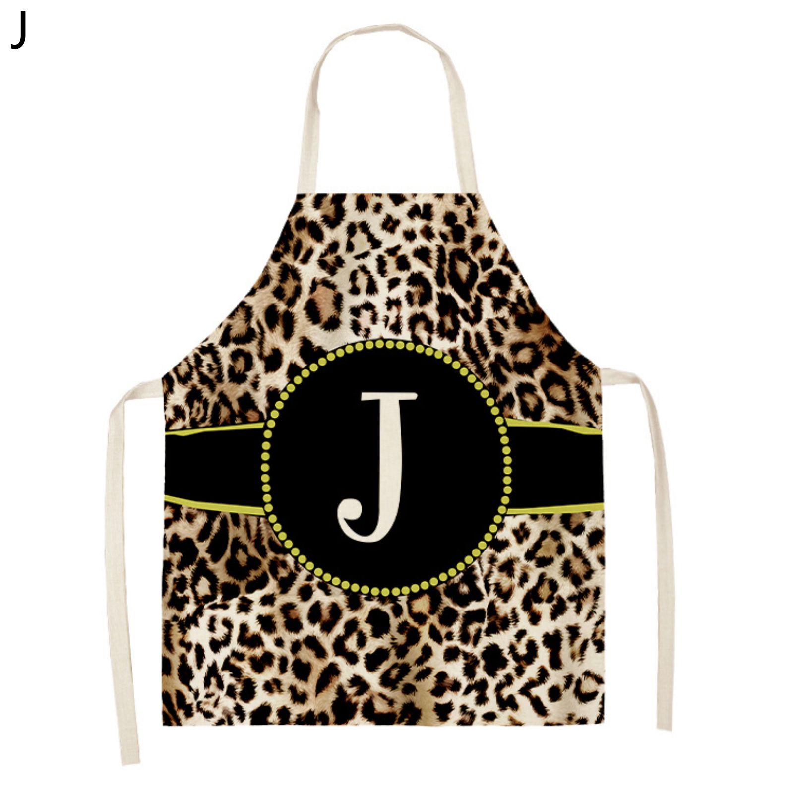 Bib Apron Soft Touch Leopard English Letter Pattern Cf Apron