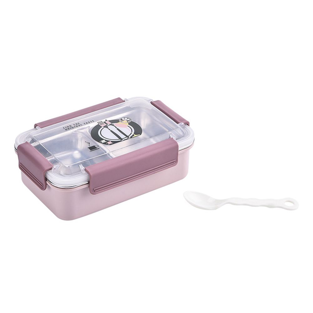 Portable Heat Insulated Stainless Steel Liner Two Compartment Bento Lunch Box