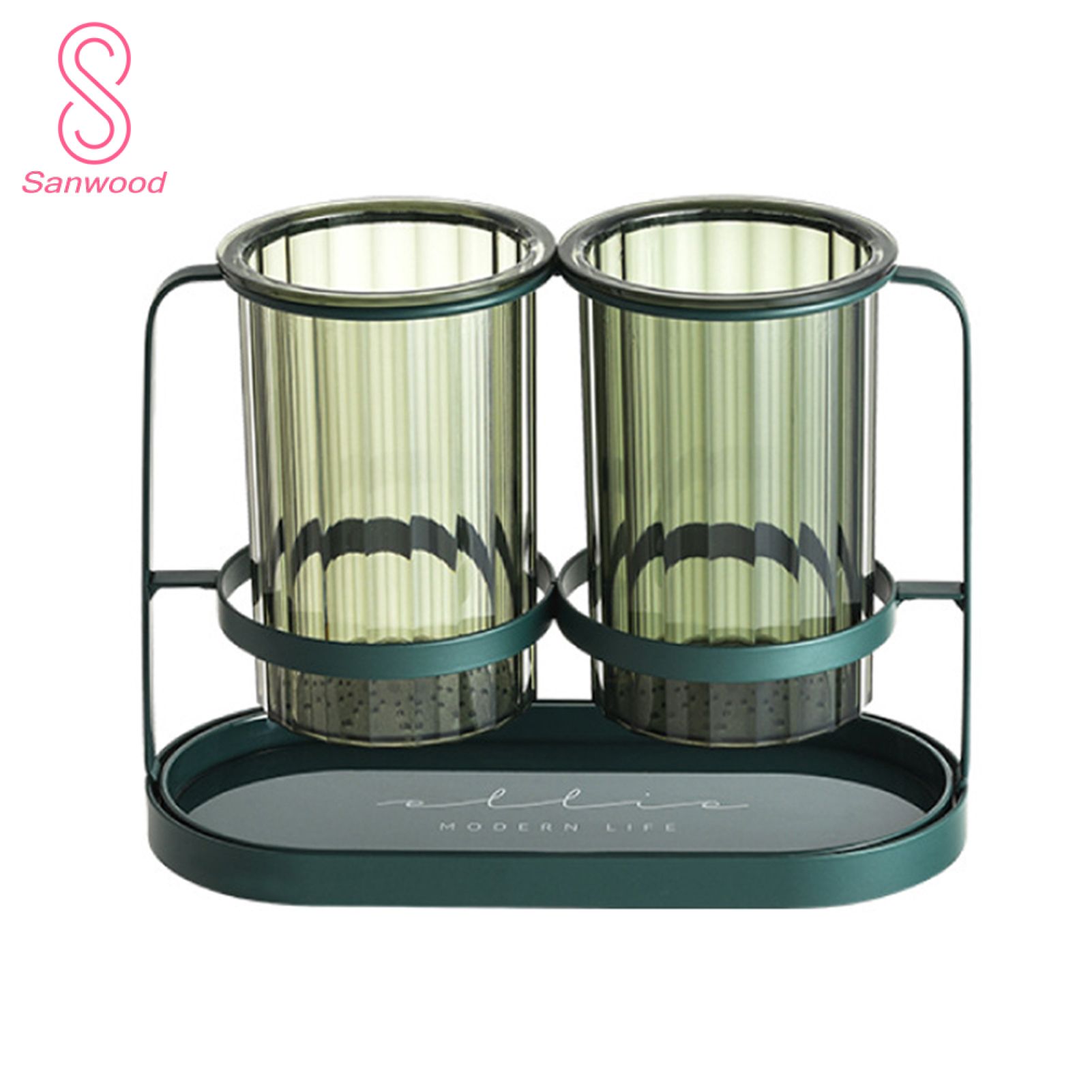 Chopstick Cage Household Quick Draining European Style Double Barrel Translucent Chopstick Rack for Home