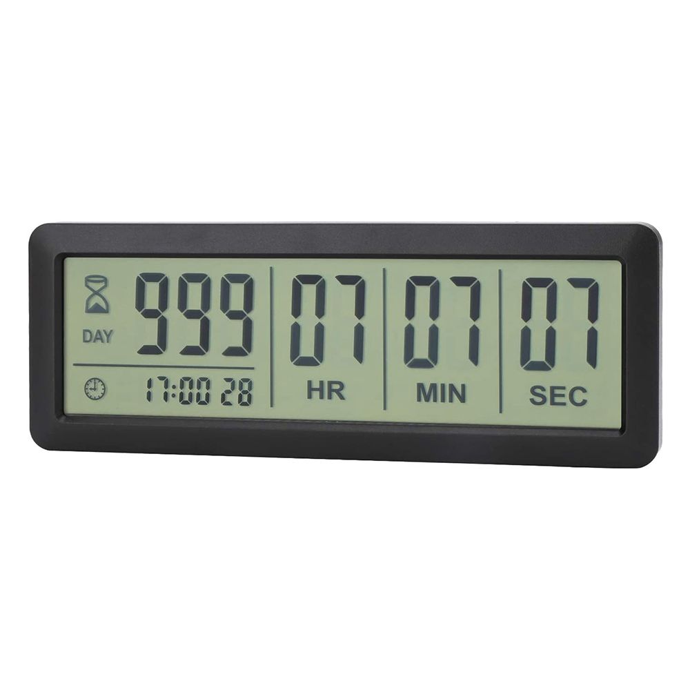 Big Digital Countdown Days Timer Clock - 999 Days Count Down Clock Timer for Graduation Lab Kitchen (Black)
