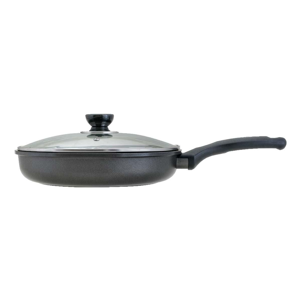 Dia Casting Solid Metal Non-stick Frypan With Lid-22 cm
