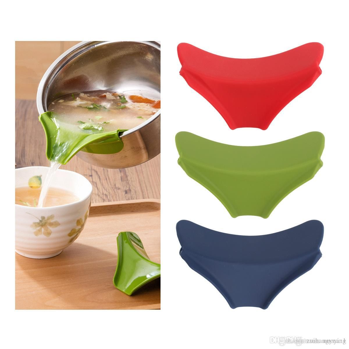 Silicone SLIP ON POUR SPOUT for Bowls, Pots & Pans, Drip Free Easy Pouring Q
