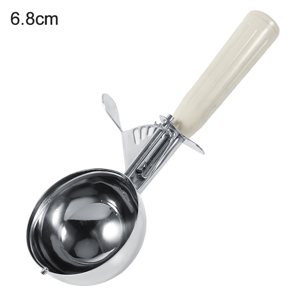 Stainless Steel Fruit Mash Ice Cream Ball Scoop with Plastic Handle Kitchen Tool