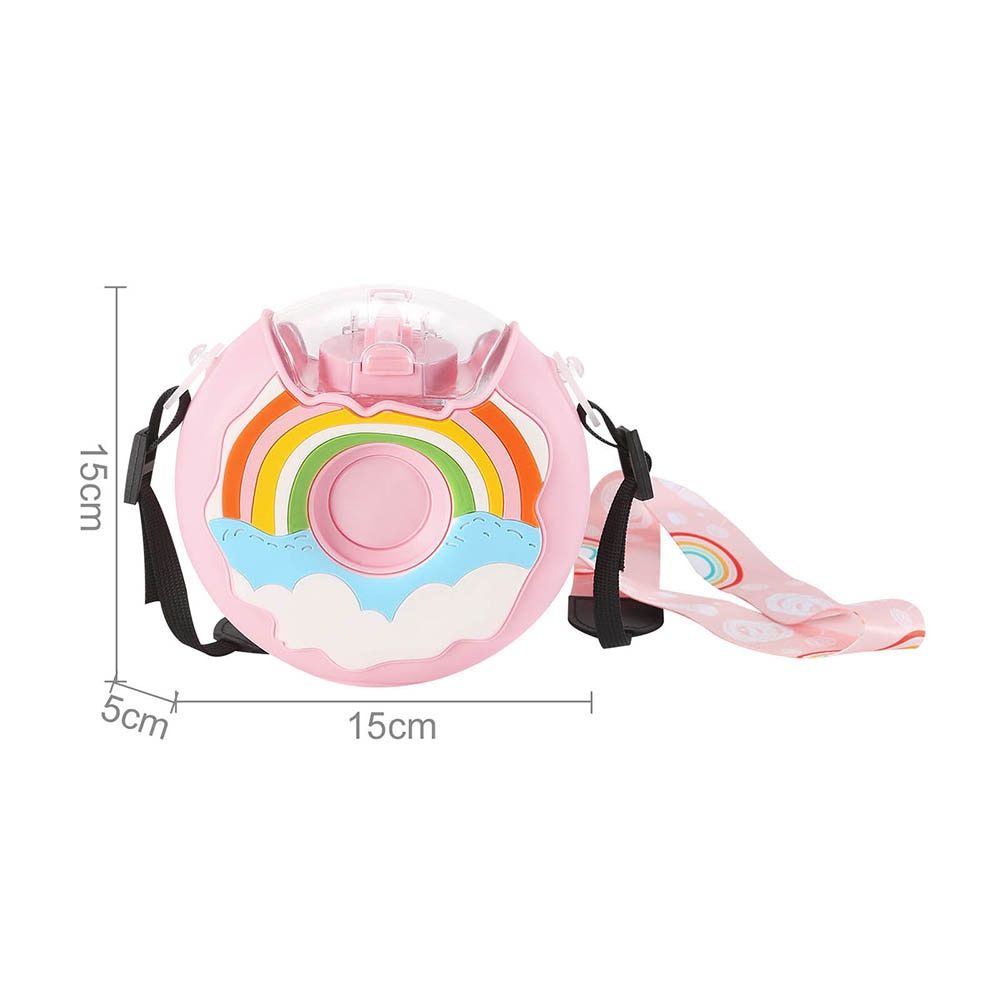 Cartoon Cute Donut Ice Cream Water Bottle Rainbow Creative Square Watermelon Cup Portable Leakproof Children Kettle with Straw