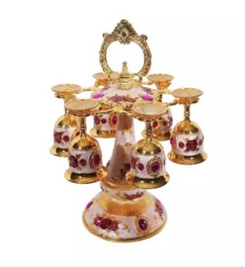 Hand Crafted Metal Glass Set