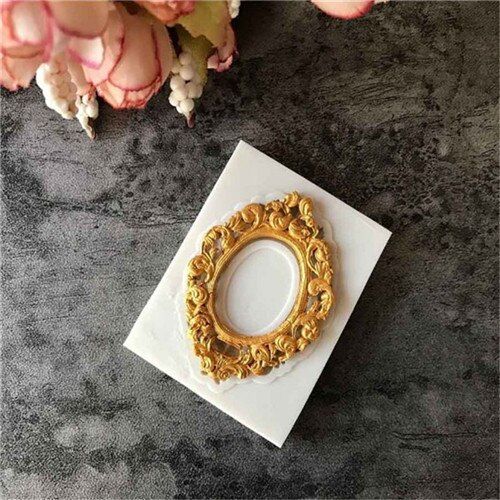 3D Craft Baroque Scroll Relief Silicone Mold Fondant Chocolate Candy Gumpaste Mold Cupcake Frame Baking Cake Decorating Tools