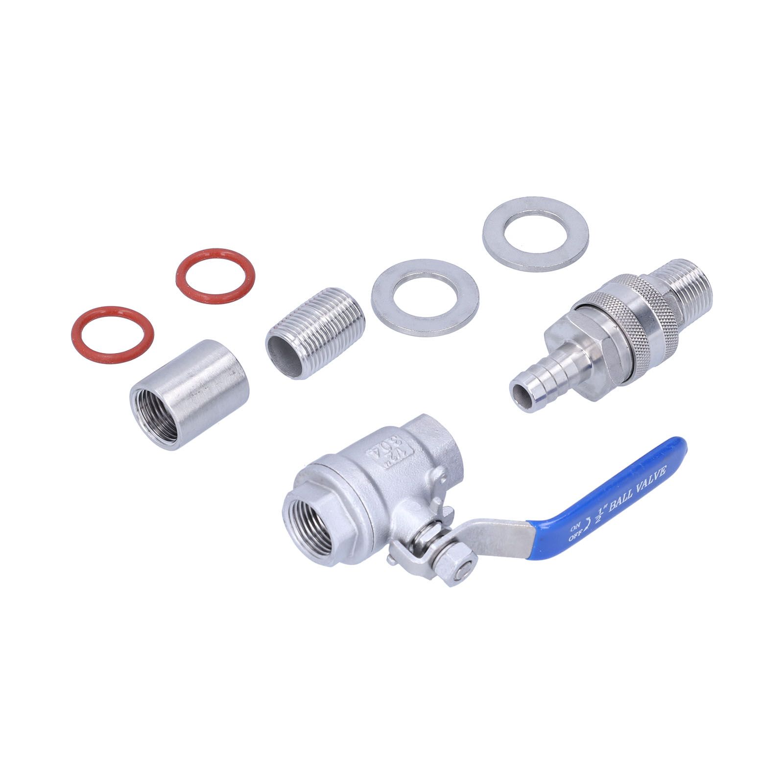 1/2in Stainless Steel Ball Valve Water Handle Weldless Kettle