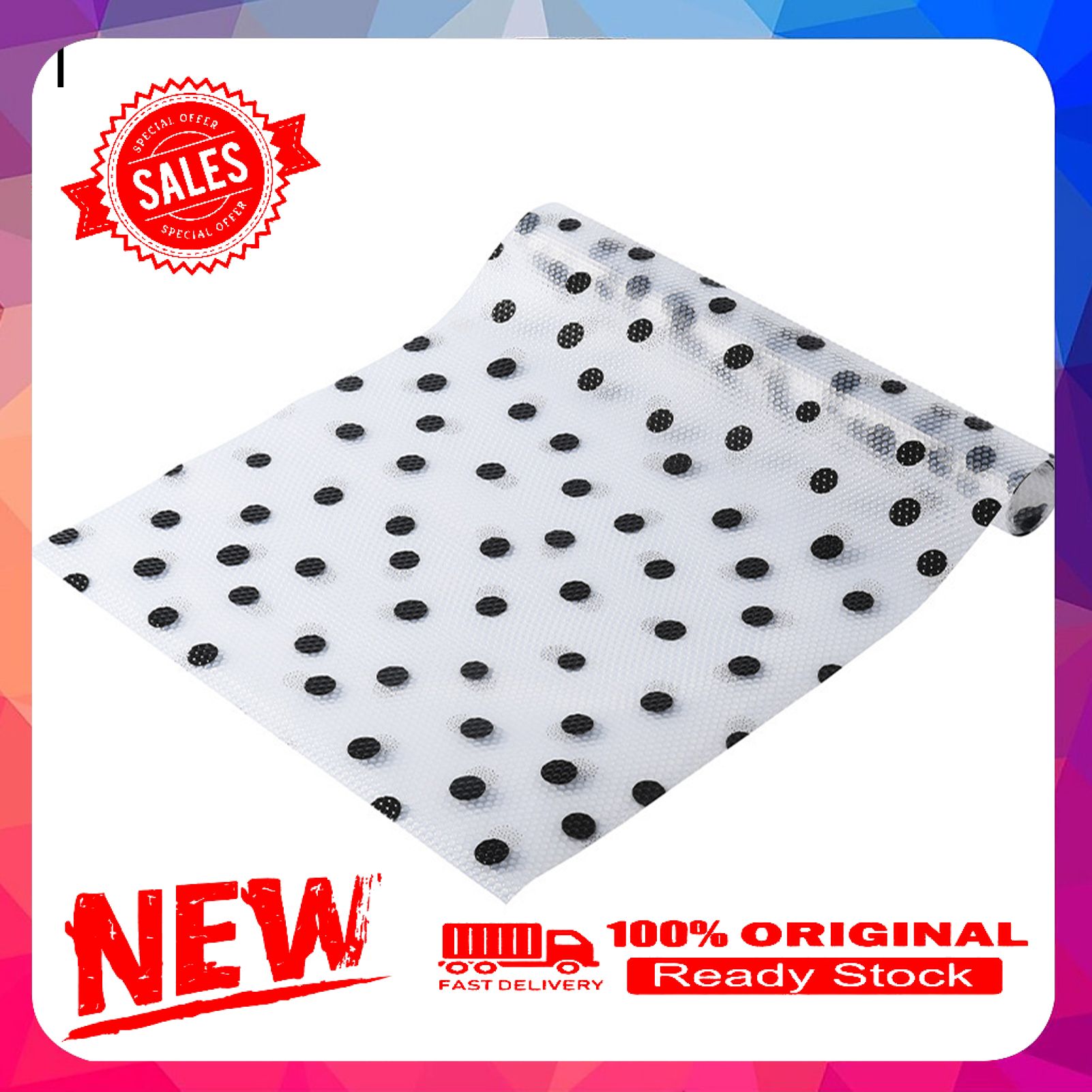 Shelf Liner Cut Freely Oil-proof EVA Non Adhesive Washable Fridge Mat for Home