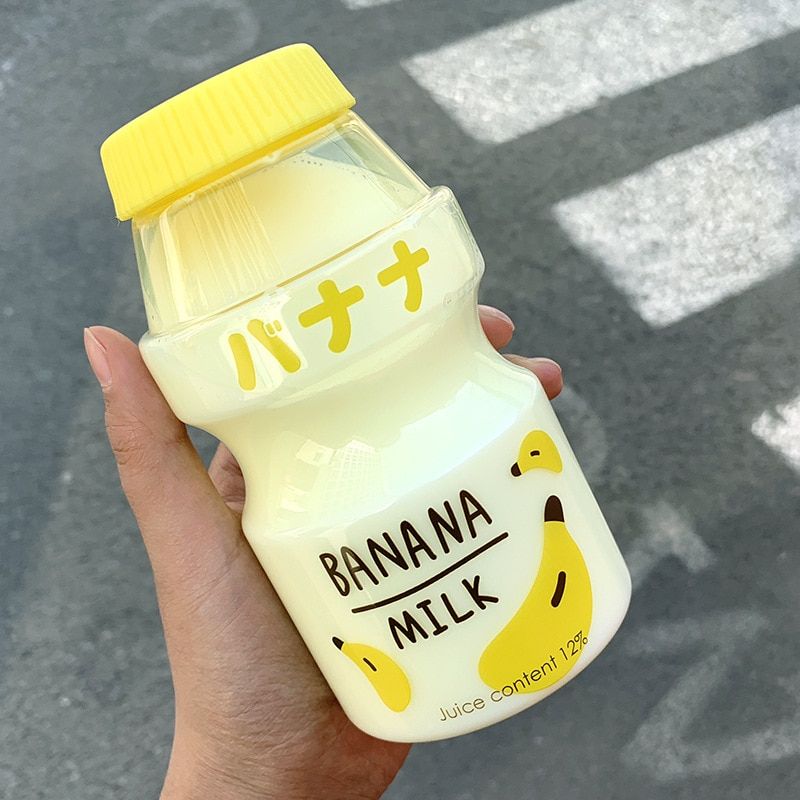480ml Plastic Water Bottle Tour Drinking Bottle Yakult Shape Cute Kawaii Milk Carton Shaker Bottle For Kids/Girl/ Bottles