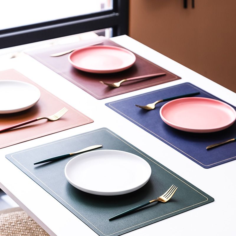 Good Quality/fashion style Leather Material Placemat With Double-layer Heat Insulation And Anti-scalding/thick Design High Temperature Resistance