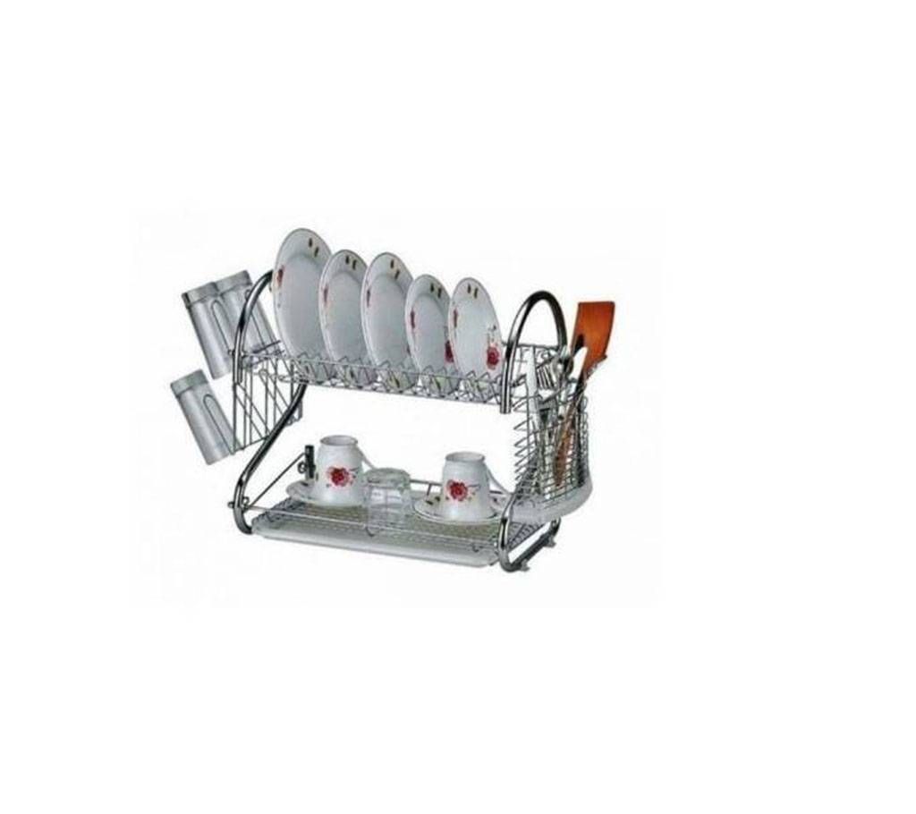 2 Layer Crockery Rack - Stainless Steel