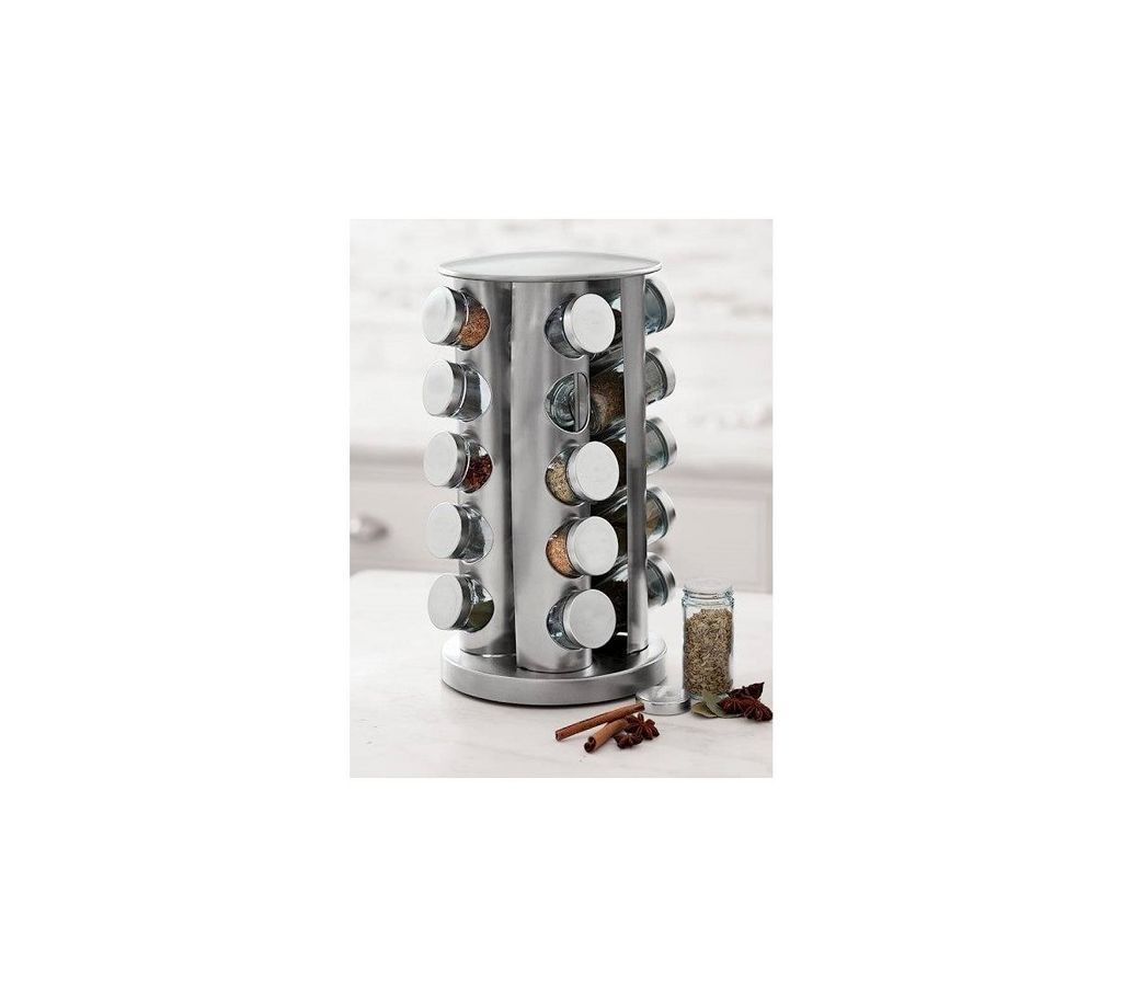16 pcs for Seasoning Dried Herbs Spice Jar / Rack Carousel Stand
