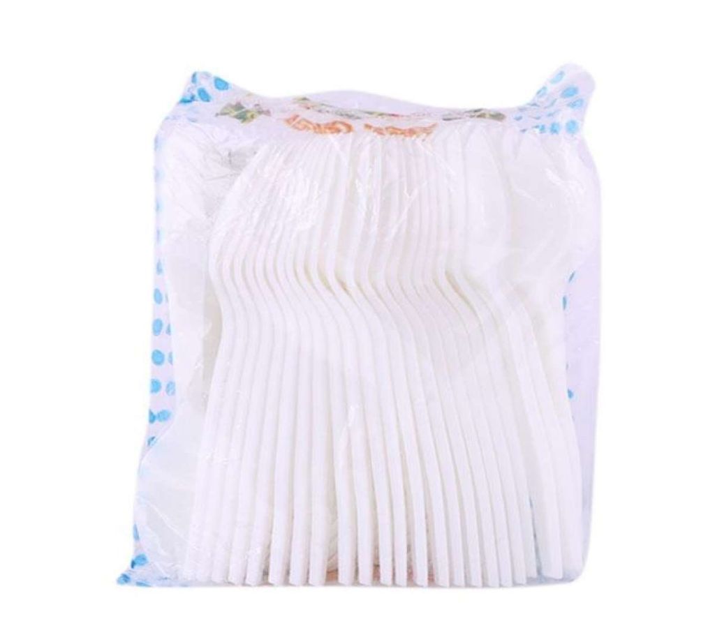Disposable Plastic Spoon - 50pcs (White)