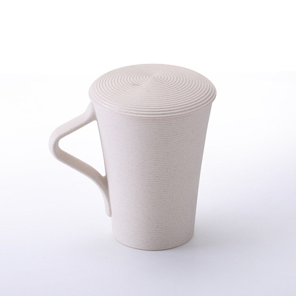 Bamboo-scented threaded cup with lid 310ml Nordic rice daily supplies