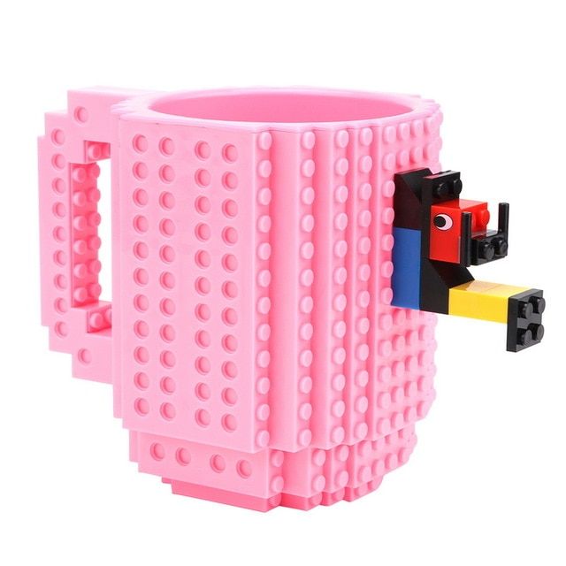 350ml Creative Milk Mug DIY Build-On Brick Drinking Water Coffee Building Blocks Cup Drinkware Home Office Cup  Kids Gift