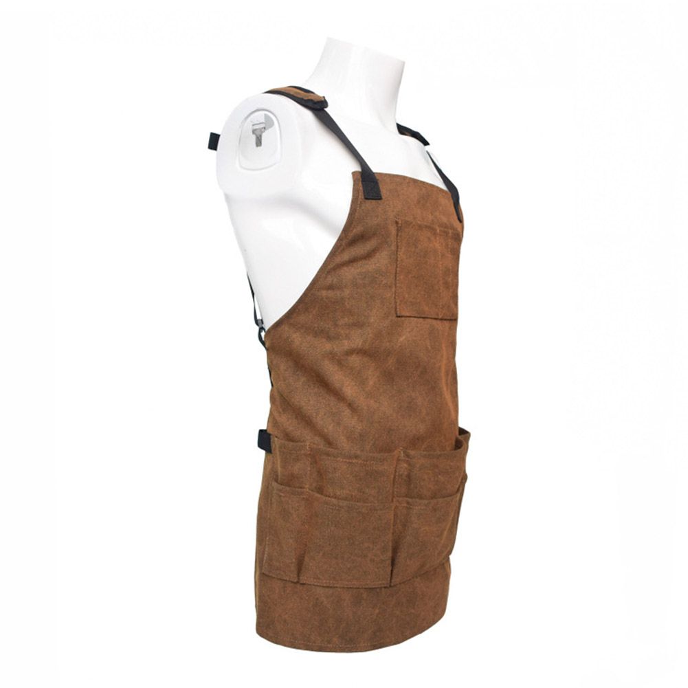 Heavy Duty Welding Canvas Apron Multi-Pocket Adjustable Kitchen Working Tool