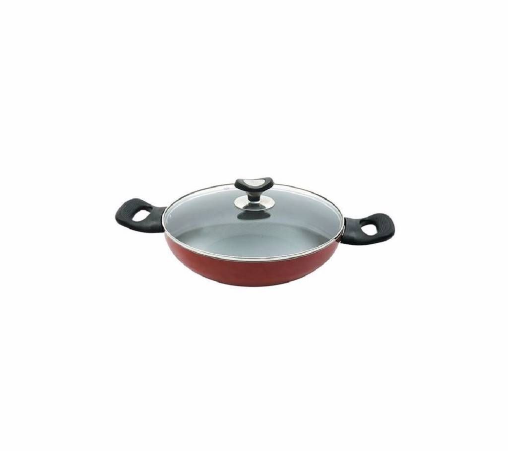 Topper Non Stick Glamour Karai with Lid Red 24 Cm