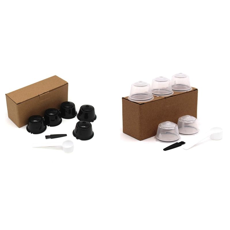 10PCS Reusable Nestle for Dolce Gusto Coffee Capsule Filter Cup Refillable Filter Basket Caps Reusable Spoon Brush-2 & 1