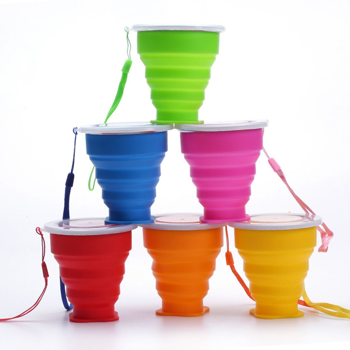 Silicone retractable folding cup 1 collapsible travel camping 200ml