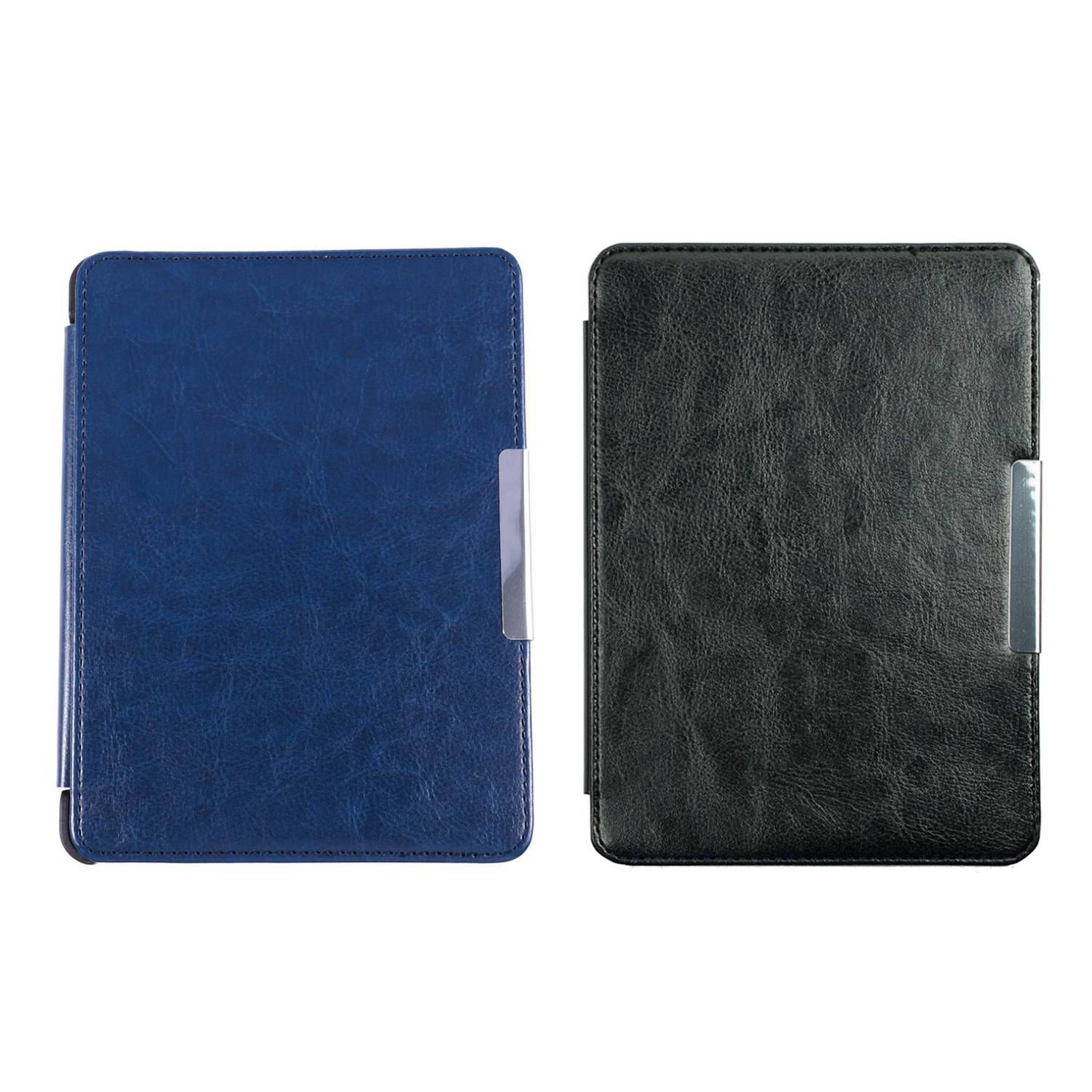 2Pcs Case for KOBO GLO HD 6.0 inch EReader Magnetic Auto Sleep Cover Ultra Thin Hard Shell (Black&Dark Blue) -  Black & Dark blue