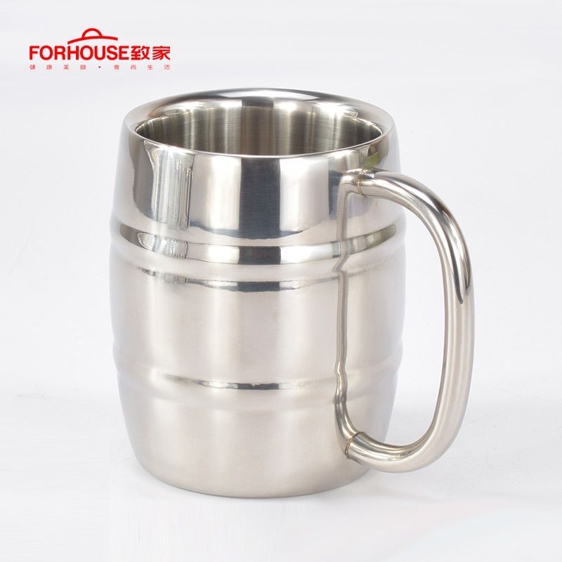 550ml Stainless Steel Cup Mugs Outdoor Camping Western Tea Coffee Cup With Handle Insulated rtable Water Cup Drinkware
