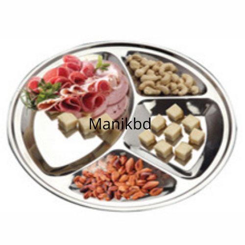 Stainless Steel Divided Plate 4 Section 31cm Round