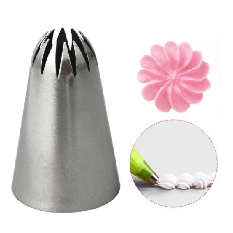 1 Piece #1E Stainless Steel Large Metal Cake Cream Decor Tips Set Icing Piping Nozzles Cake Fondant Decor Baking Pastry Tips