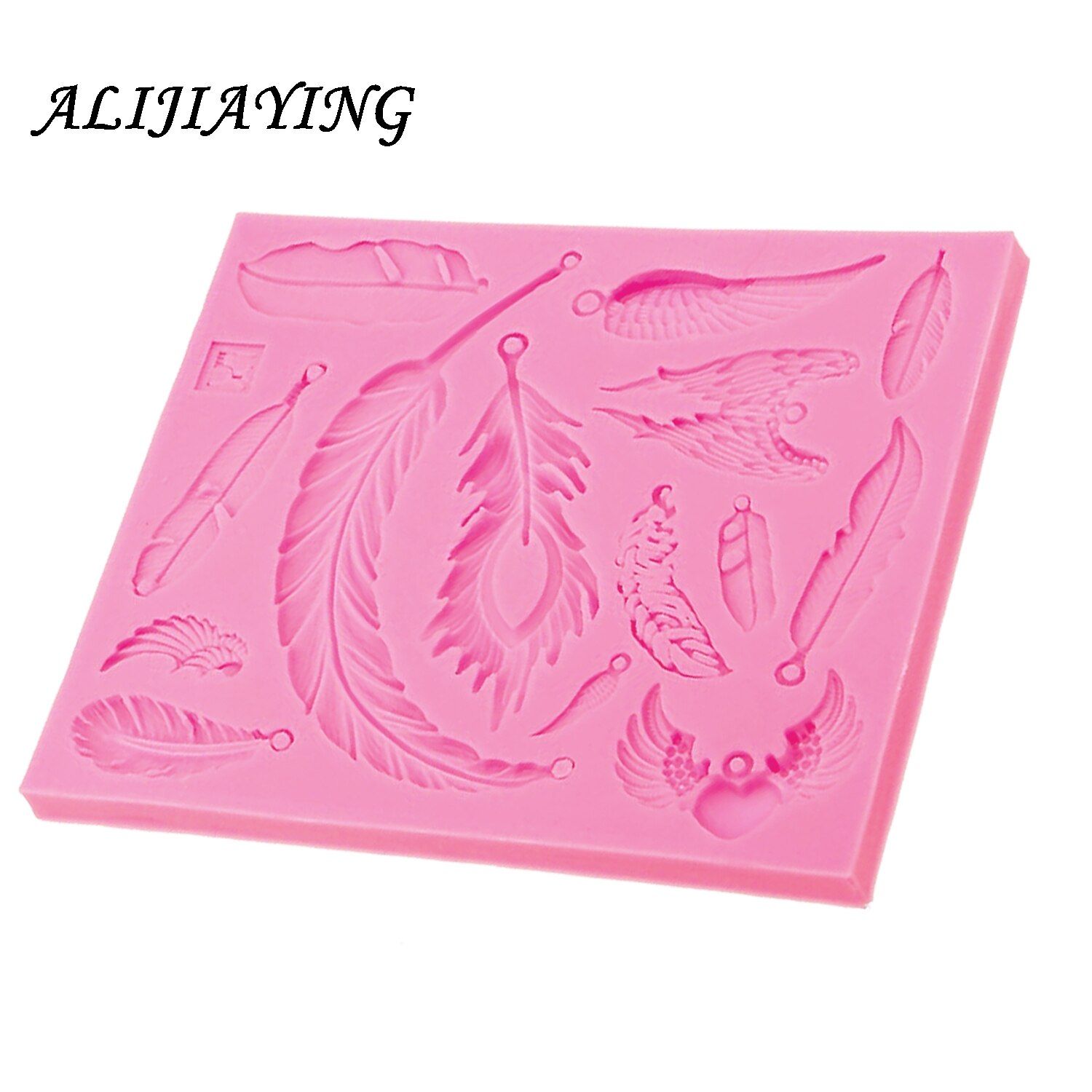 1Pcs Feather Silicone molds fondant mold cake decorating tools chocolate gumpaste mold Cake Border Mould D0522