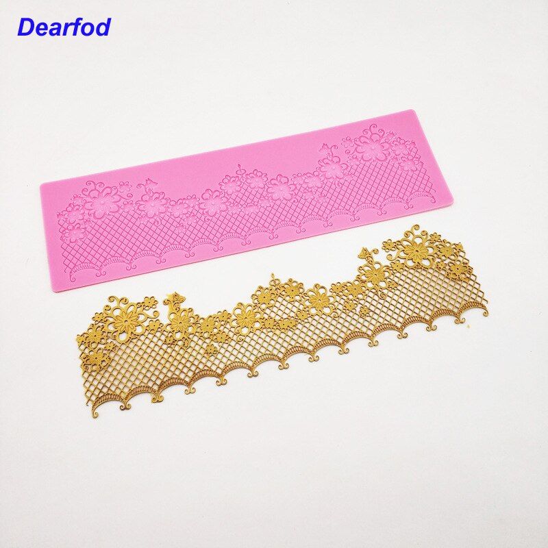 MX099  Elegant Flower Pattern Lace Mold  Silicone Sugar Lace Pad Cake Brim Decoration Mold Kitchenware DIY Tool