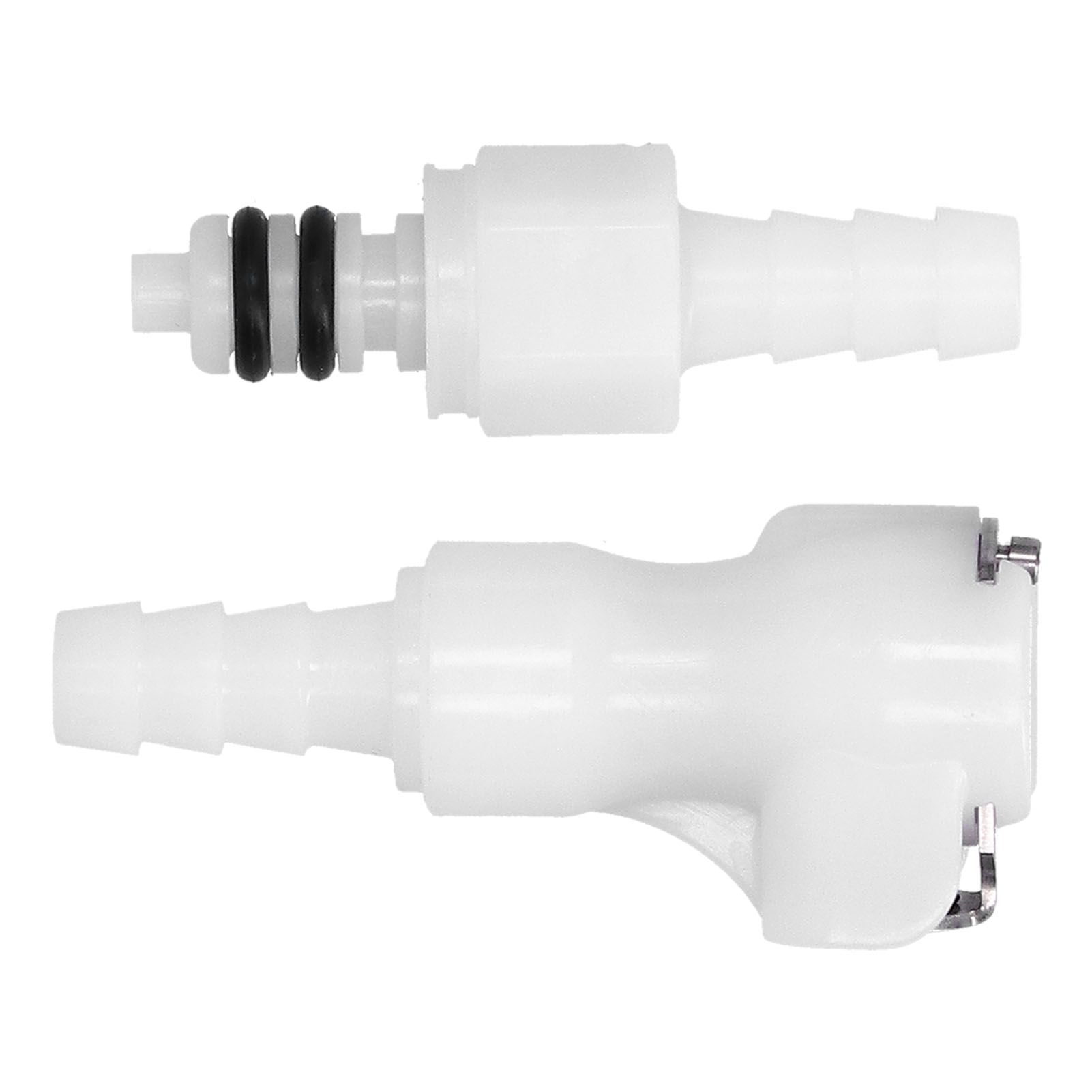 1/4in Quick Connector Food-Grade Plastic 120PSI W/ Shut-Off Tube