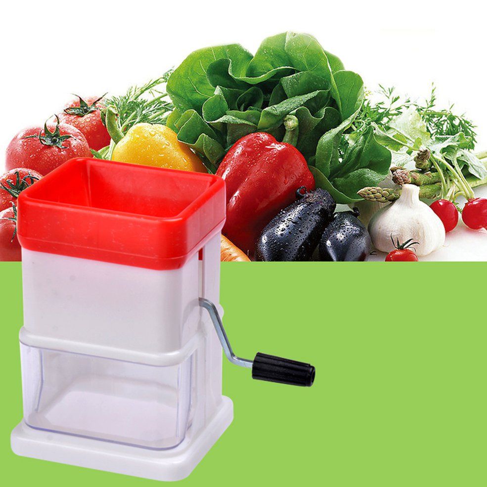 Manual Ice Shaver Crusher Cabbage  Cone Maker Kitchen Vegetables Tools - Red