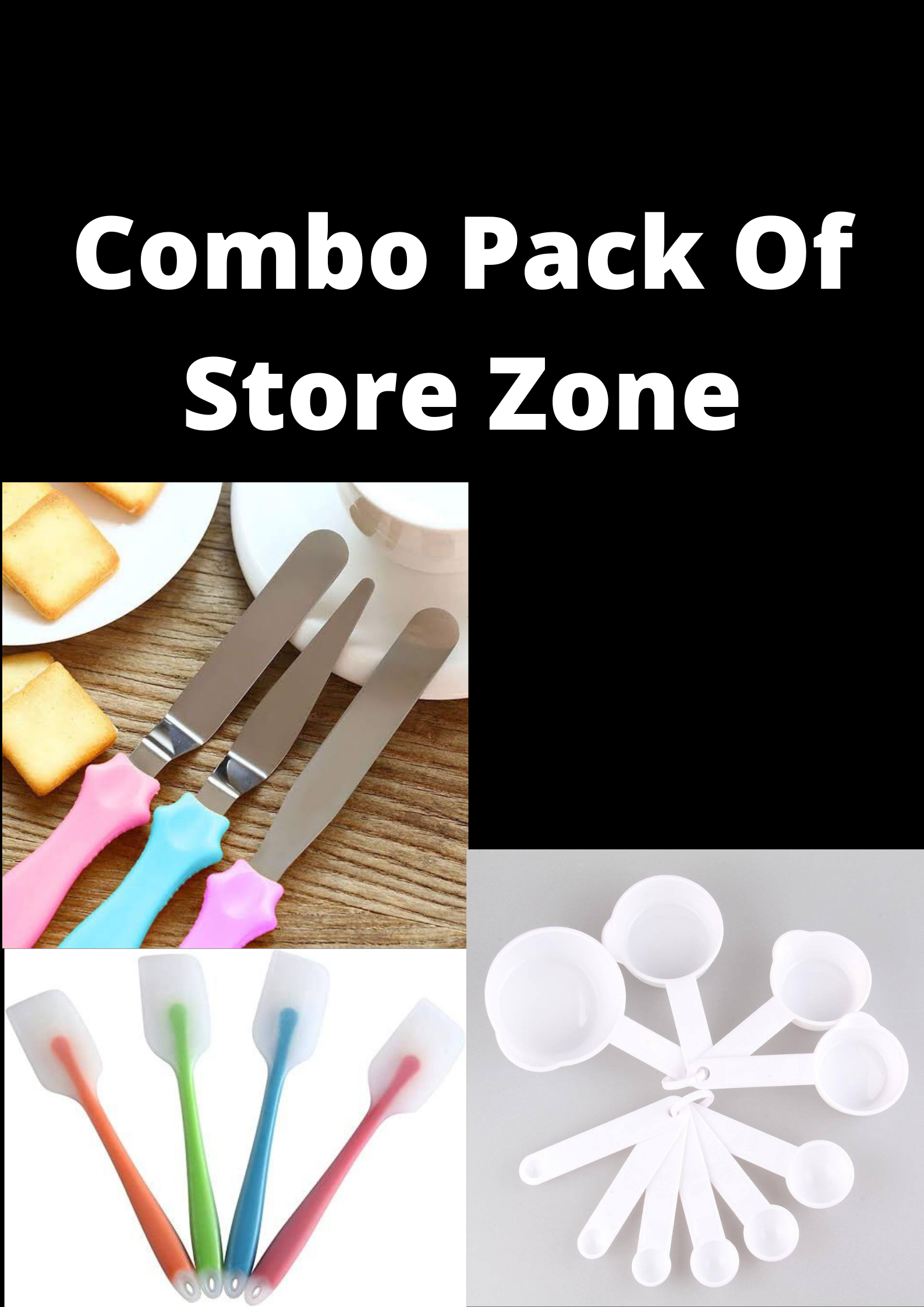 3 pieces of cake knife, measurement cup, Full silicone spatula