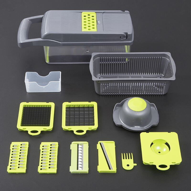 Multifunctional Vegetable Cutter Fruit Slicer Grater Shredders Drain Basket Slicers 8 In 1 Gadgets Kitchen Accessories-1