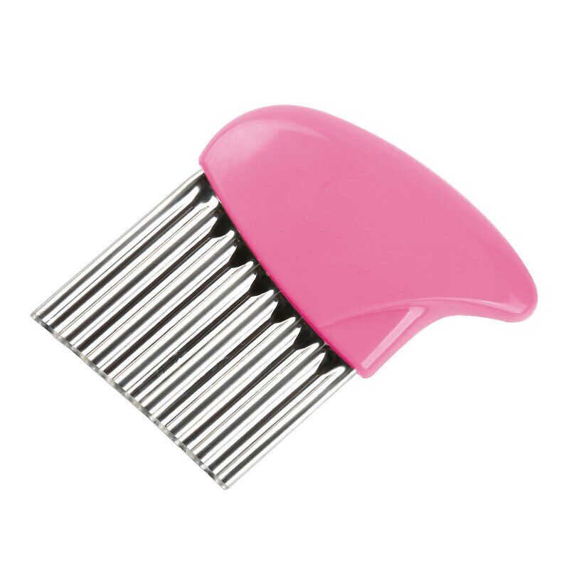 Wave Onion Potato Slices Wrinkled French Fries Salad Corrugated Cutting Chopped Potato Slices Knife Kitchen Accessories Gadgets-pink